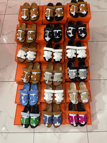 Sandales H en cuir Hermès