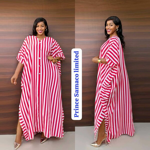 Robe longue rayée rouge Prince Samaco