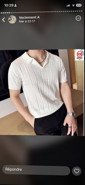 Polo blanc en maille chic