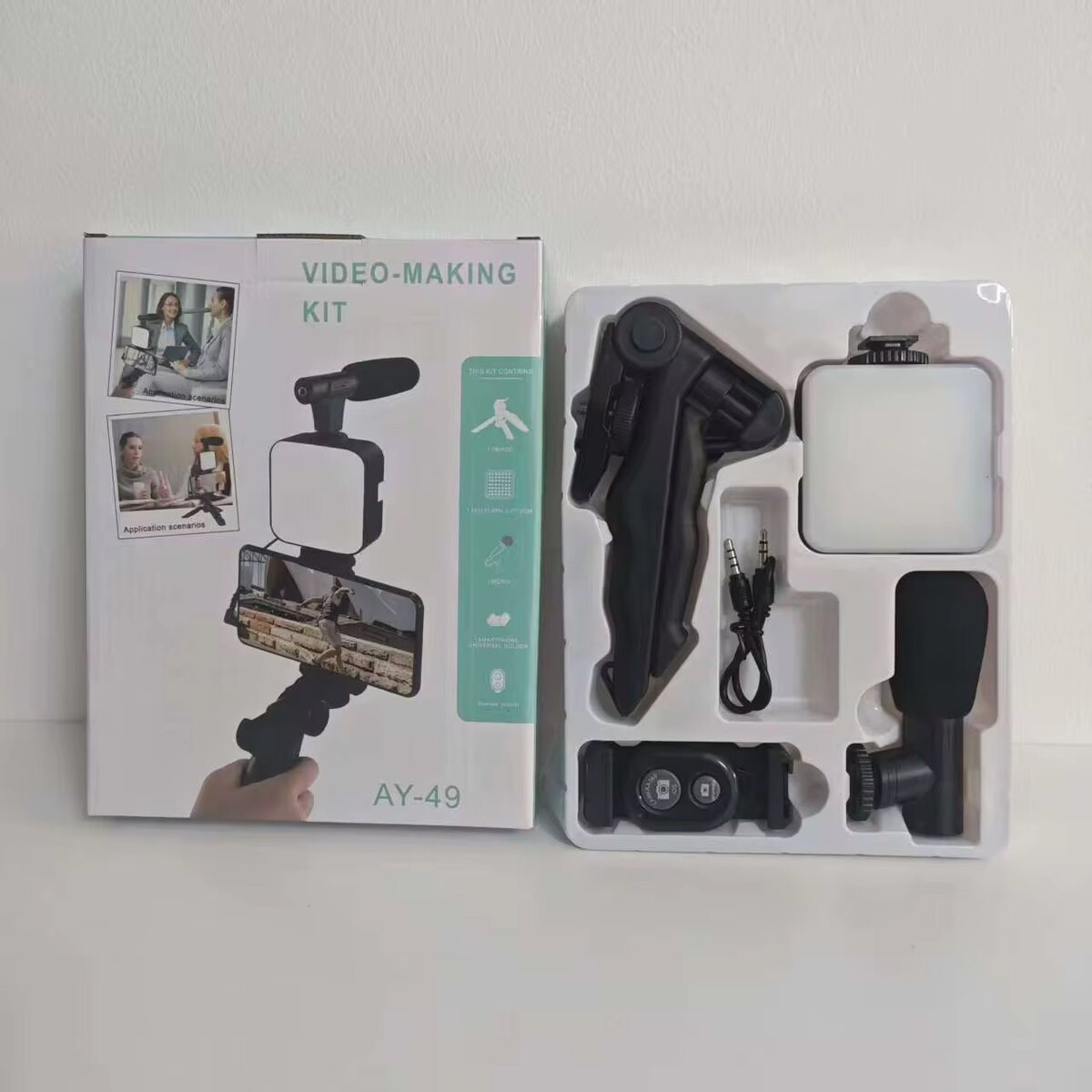 Kit de création vidéo avec trépied et éclairage