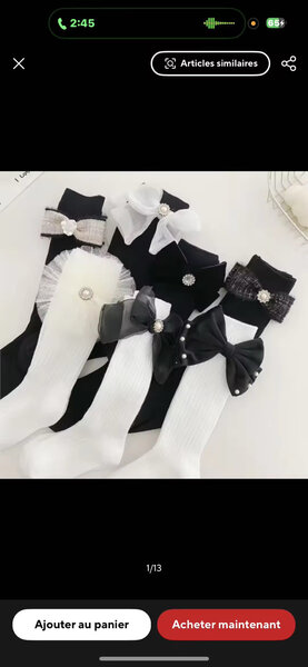 Chaussettes Élégantes Noeud Fille