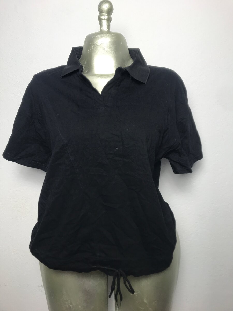 Polo noir décontracté femme