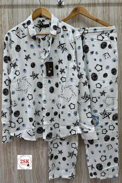 Pyjama en coton imprimé géométrique