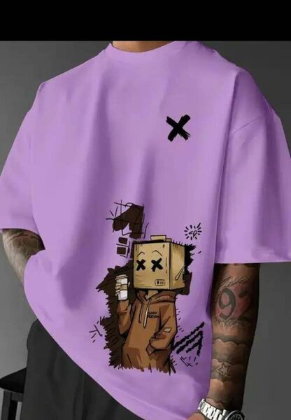 T-Shirt Violet Graphique
