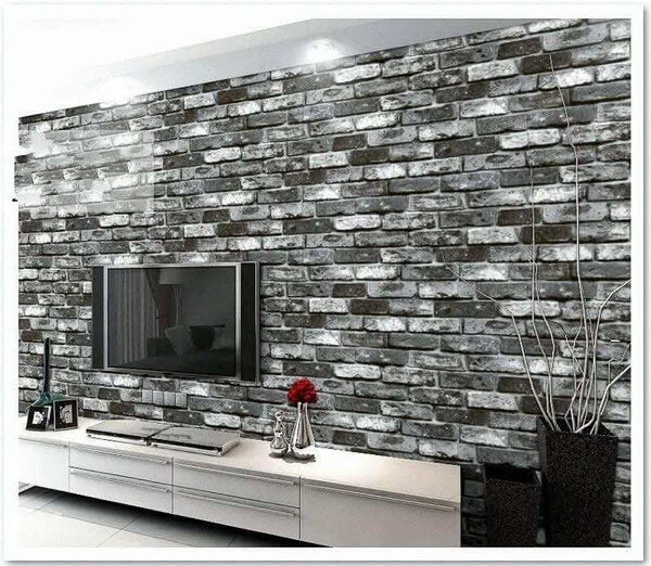 Papier peint effet brique 3D