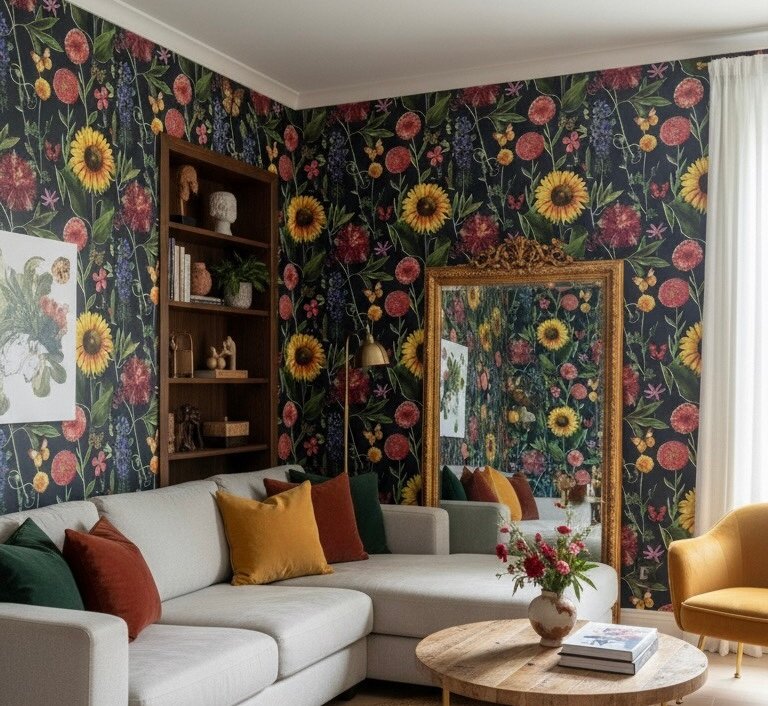 Papier peint floral éclatant