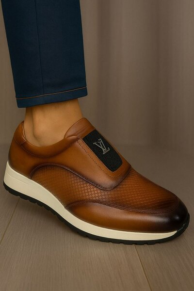 Men's Leather Slip-On Sneakers