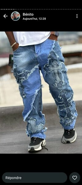 Jean Patchwork Décontracté