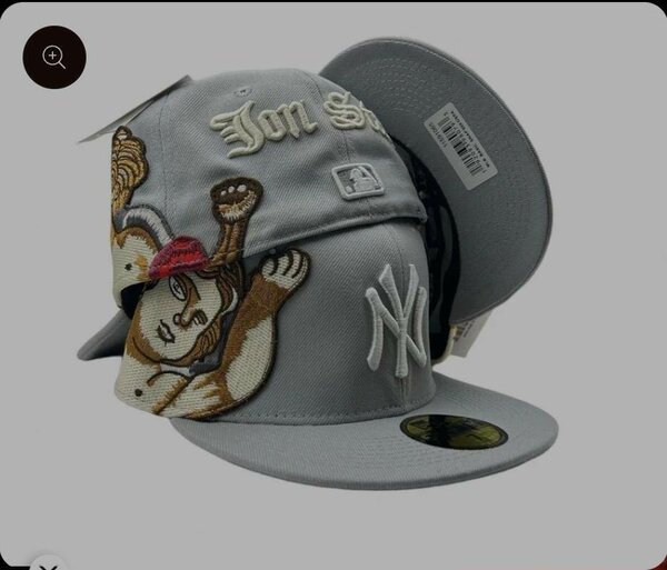 Casquette brodée NY grise