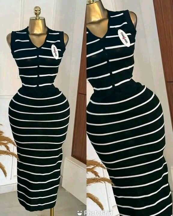 Robe longue rayée élégante