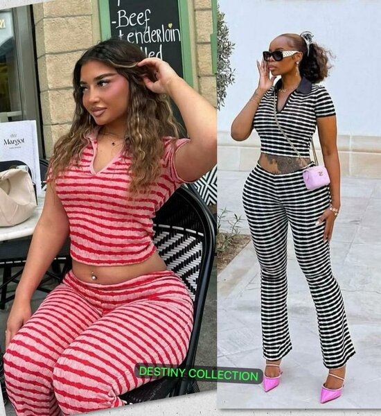 Ensemble rayé élégant