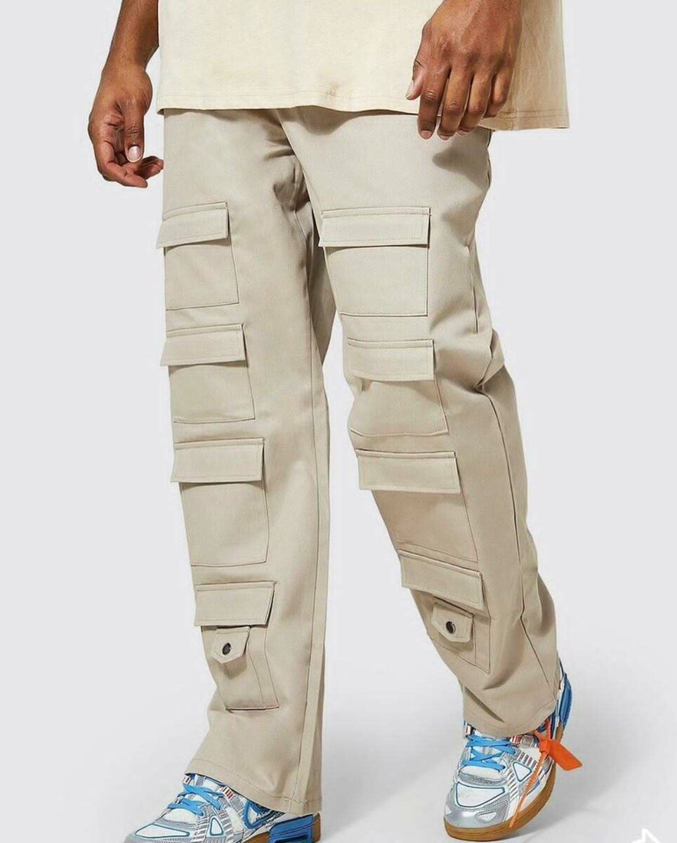 Pantalon cargo beige homme