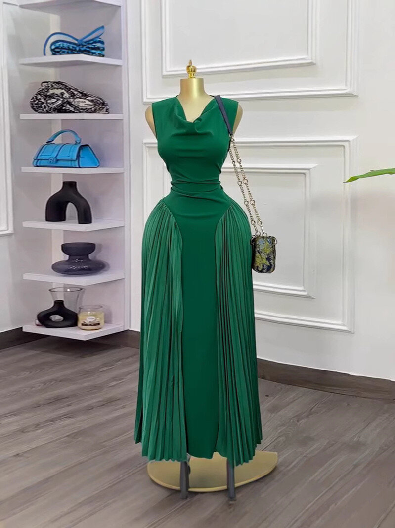 Robe Élégante Plissée Femmes