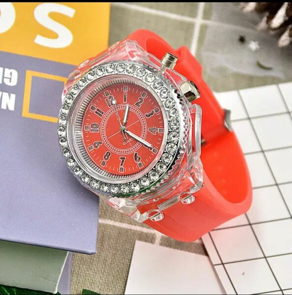 Montre Colorée à Strass Étincelants