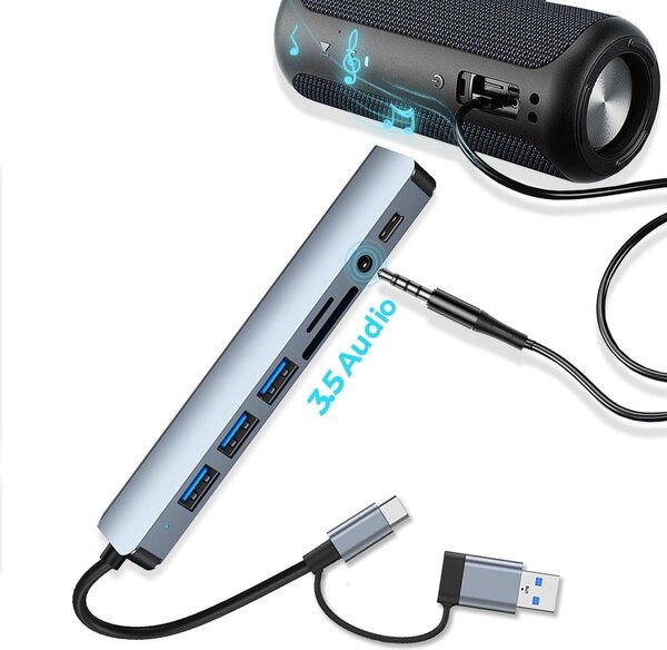 Hub USB-C 8-en-1 Multifonction