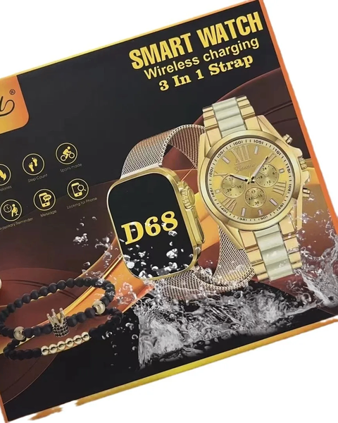 Montre connectée D68 dorée