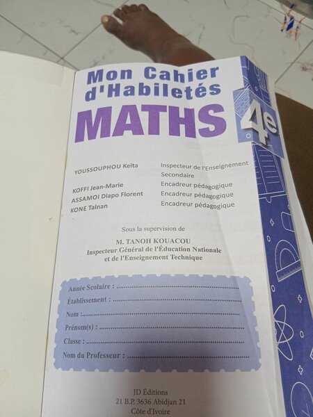 Cahier d'Habiletés Maths 4e