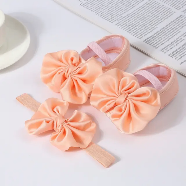 Chaussons Bébé et Bandeau Fleur