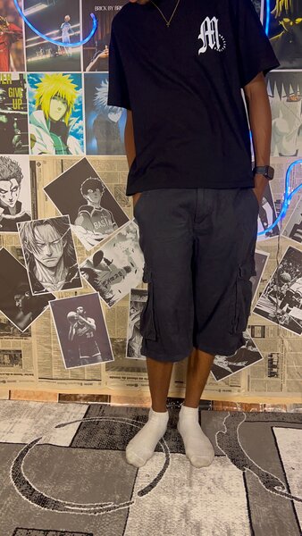 Pantalon cargo noir décontracté