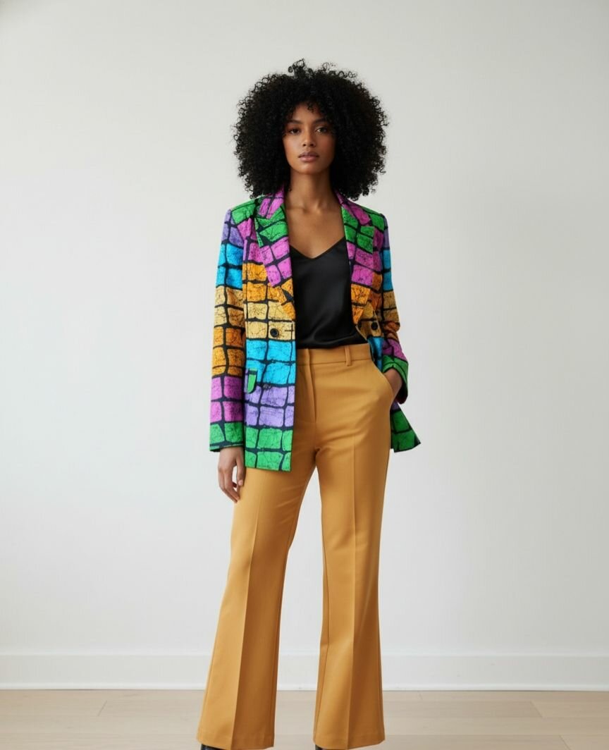 Veste multicolore imprimée pour femme