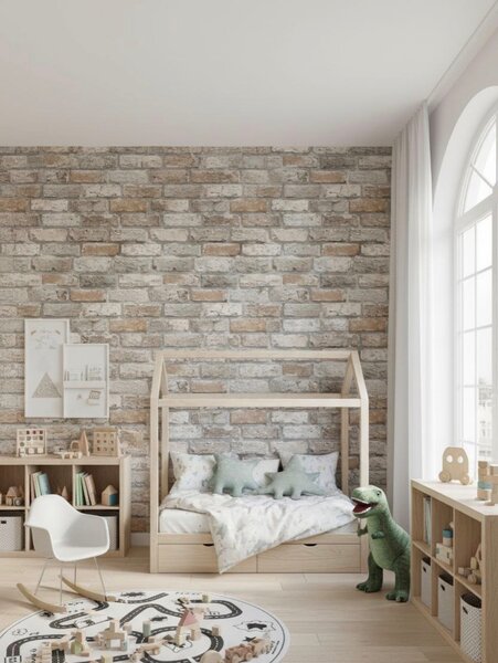 Papier peint effet brique