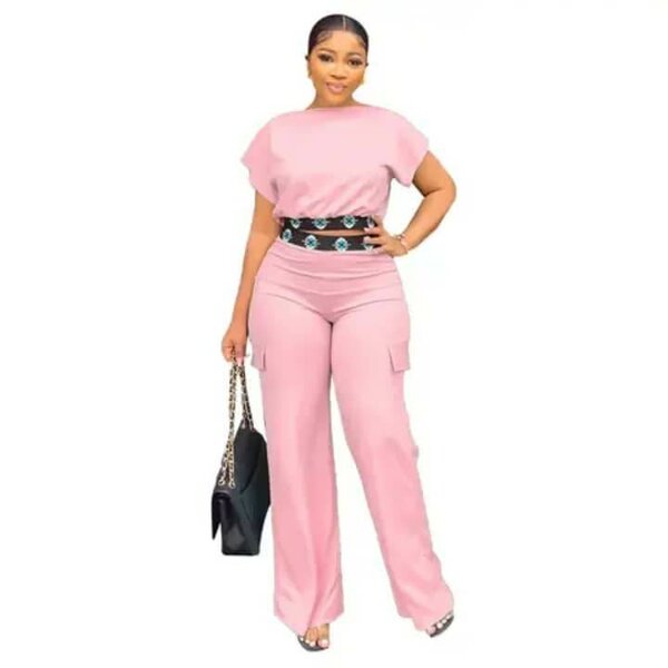 Ensemble élégant pantalon rose