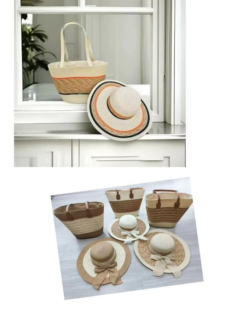 Ensemble chapeau et sac estivaux