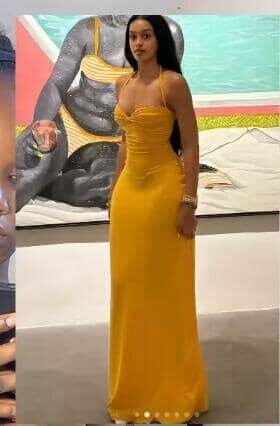 Robe longue élégante jaune