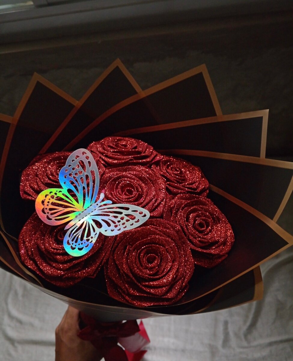 Bouquet de roses scintillantes