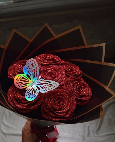 Bouquet de roses scintillantes