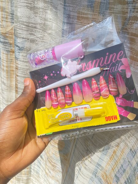 Kit Ongles Fausse Acrylic Rose