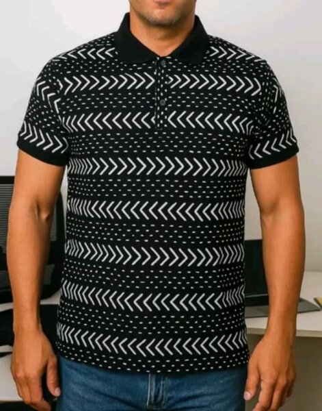 Polo homme motifs modernes