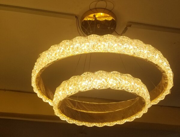 Lustre Anneaux Cristal LED Moderne