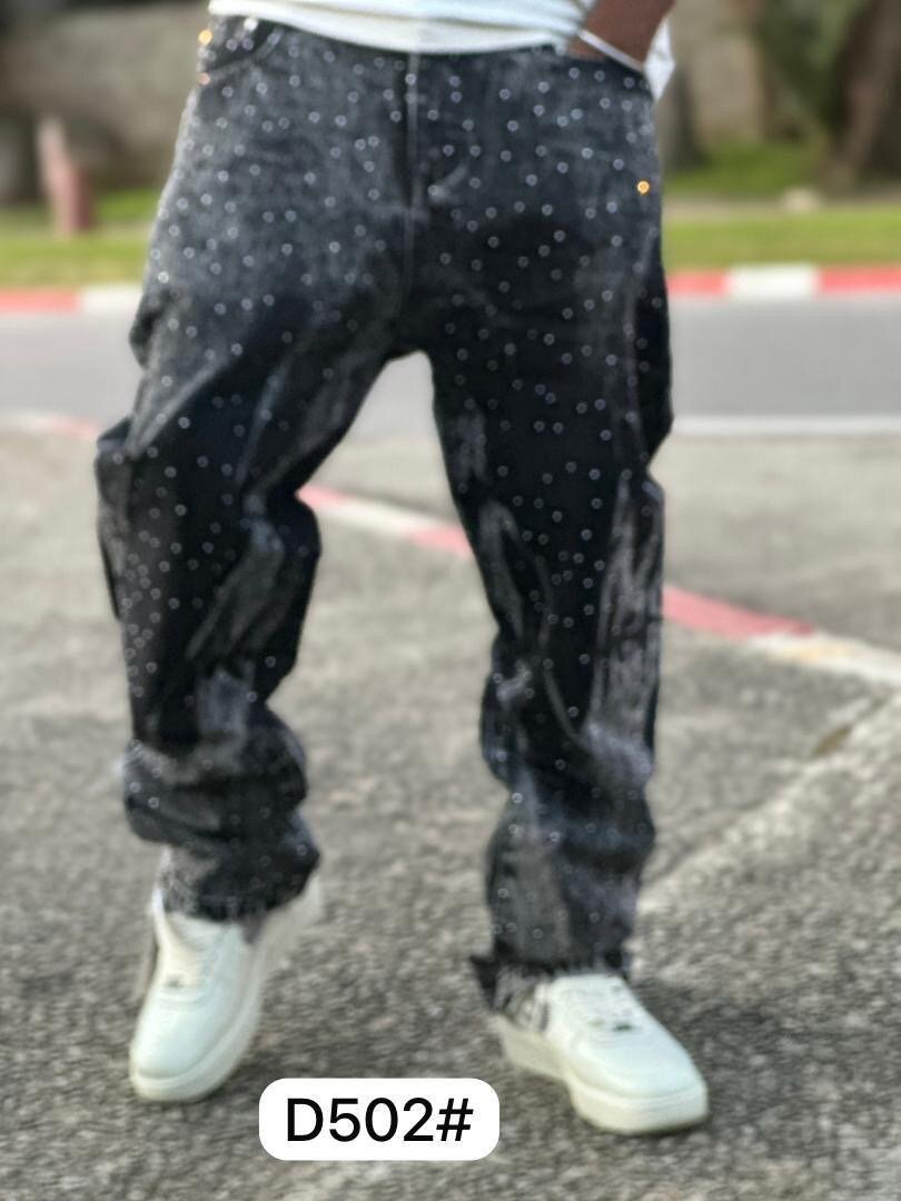 Pantalon jean brodé style urbain