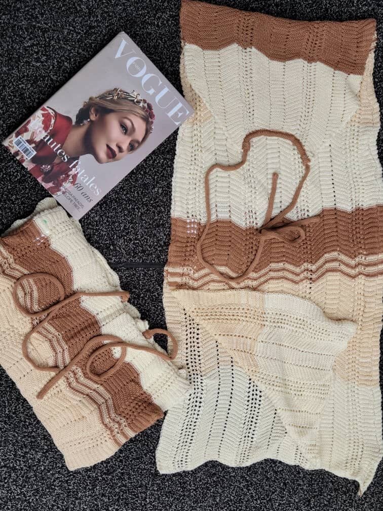 Ensemble crochet à rayures