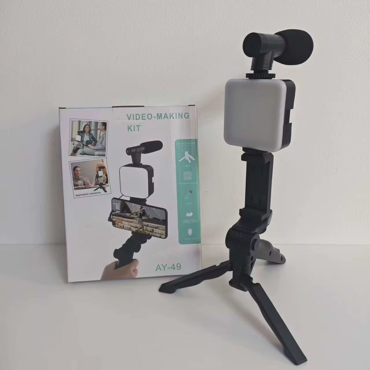 Kit de création vidéo avec trépied et éclairage