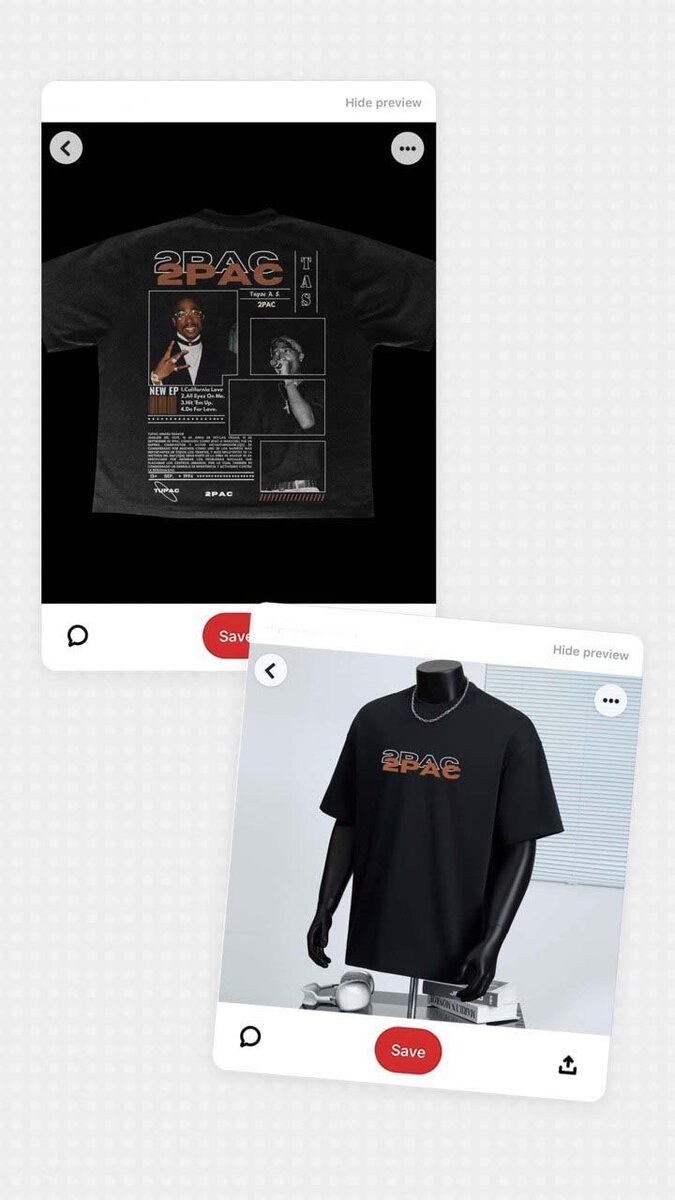 T-shirt noir 2PAC classique