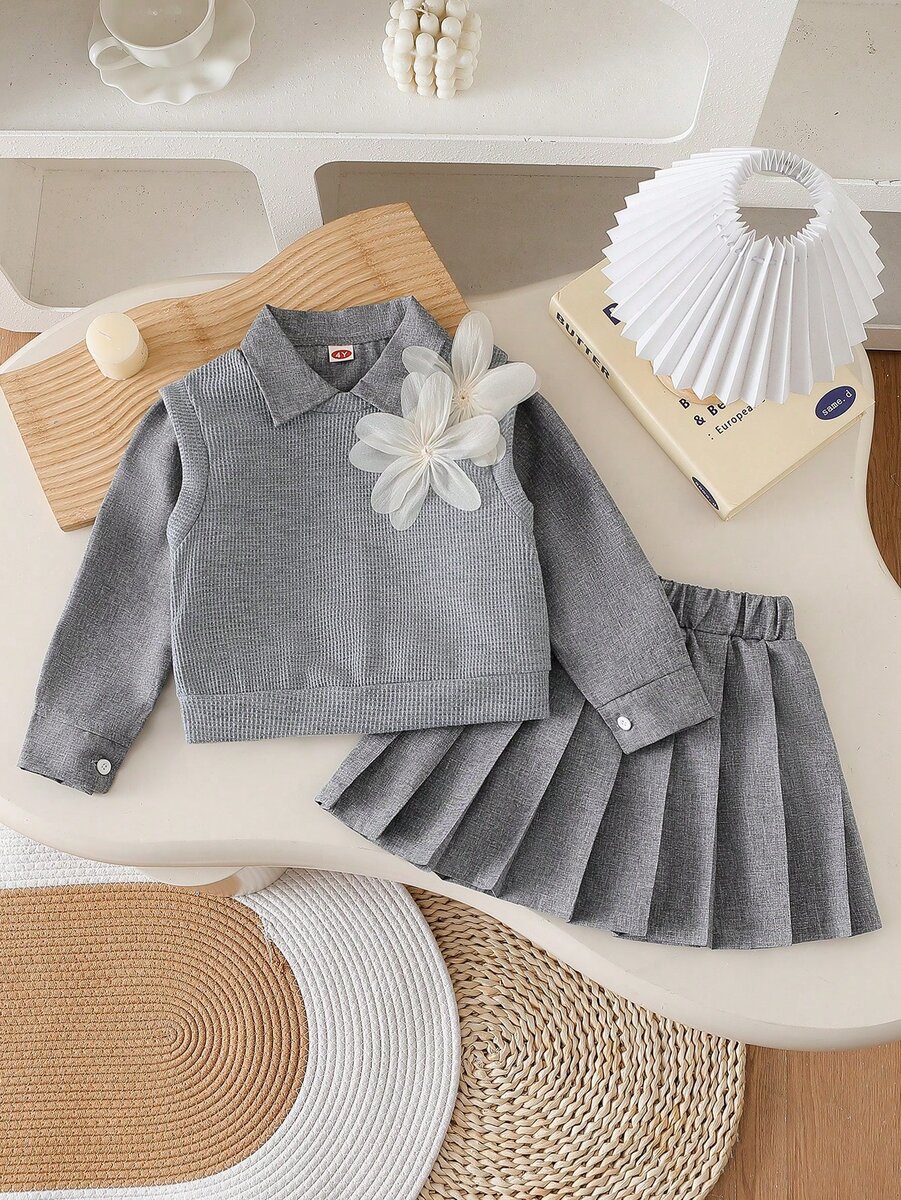 Ensemble fille gris élégant