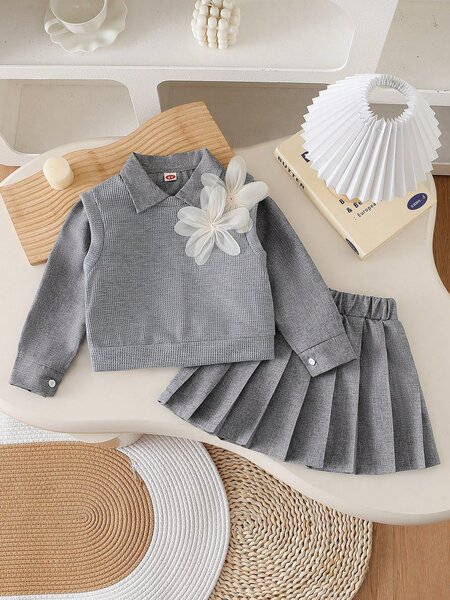 Ensemble fille gris élégant