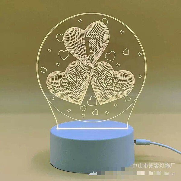 Lampe LED 3D Romantique
