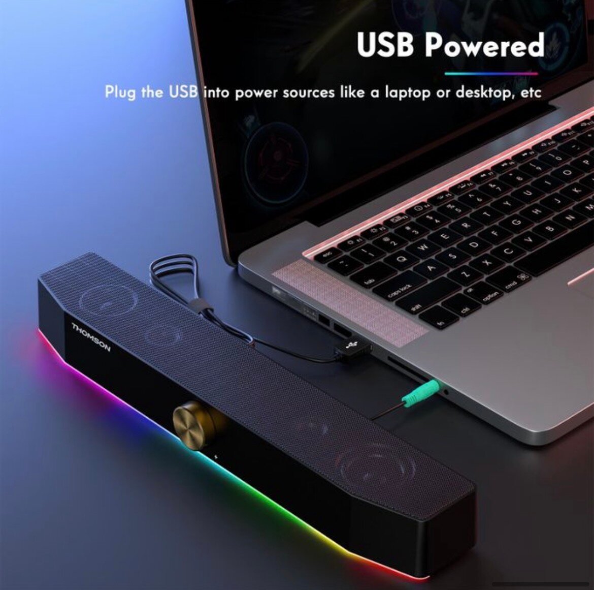 Enceinte PC Thomson avec éclairage RVB et connexion Bluetooth