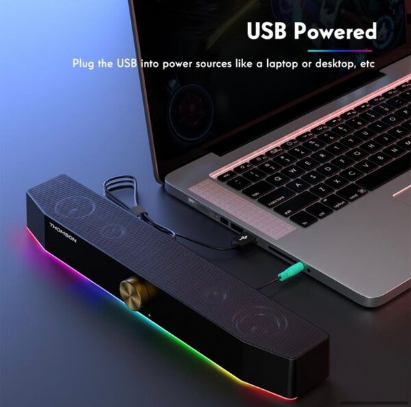 Enceinte PC Thomson avec éclairage RVB et connexion Bluetooth