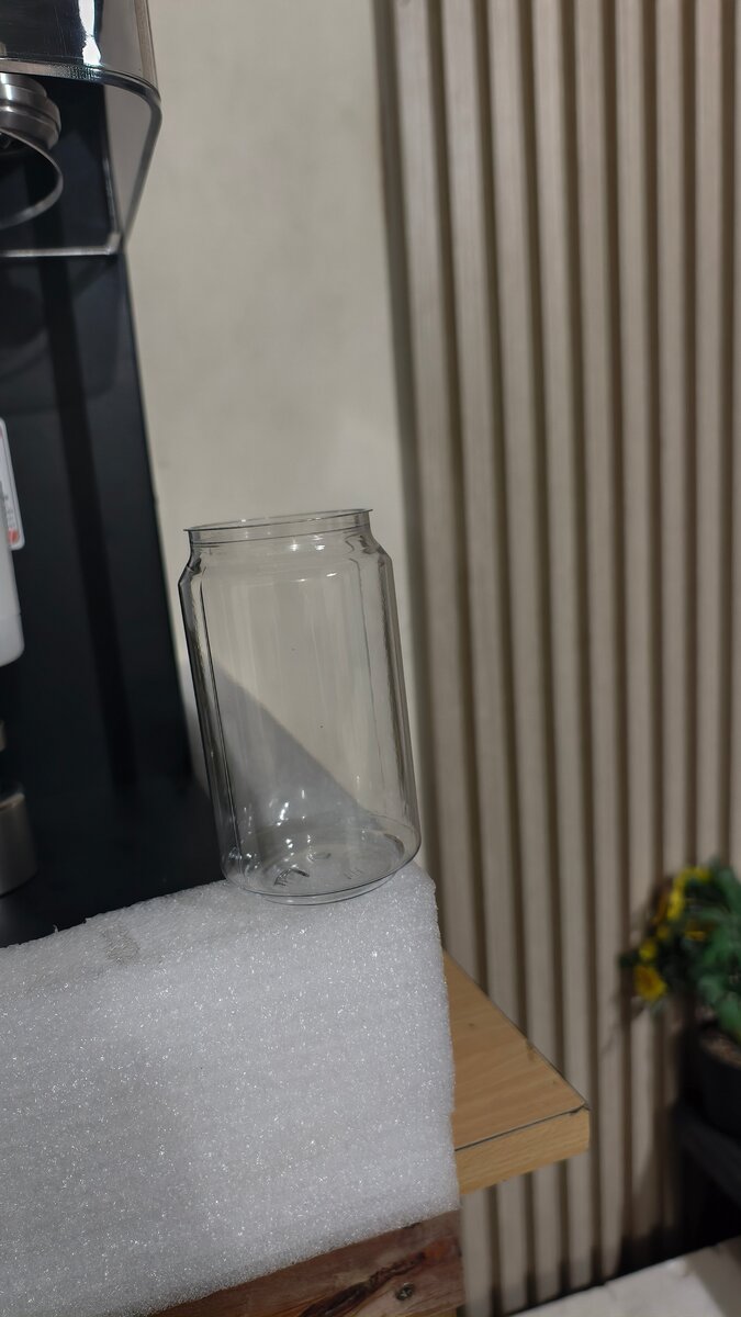 Clear Glass Can Shaped Jar