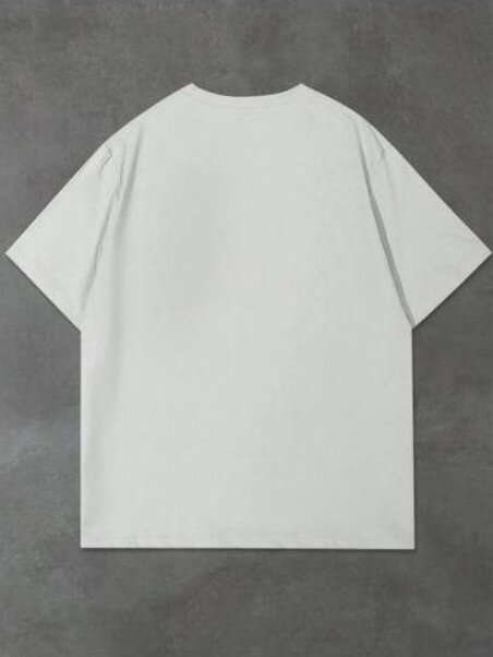 T-shirt blanc imprimé minimaliste