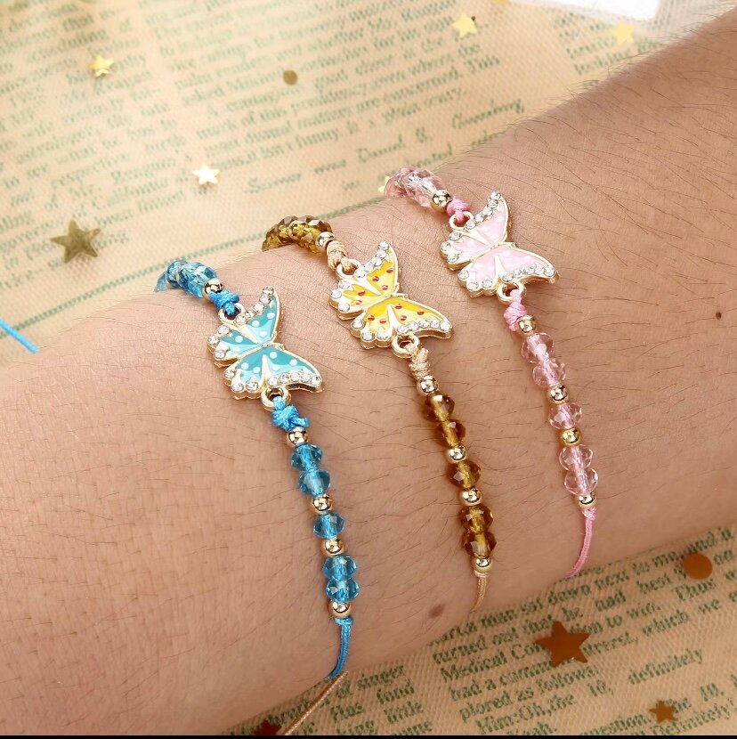 Bracelets papillon colorés