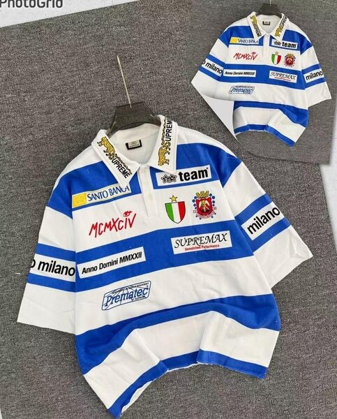 Polo à Rayures Graphiques