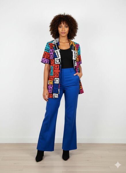 Veste multicolore imprimée pour femme