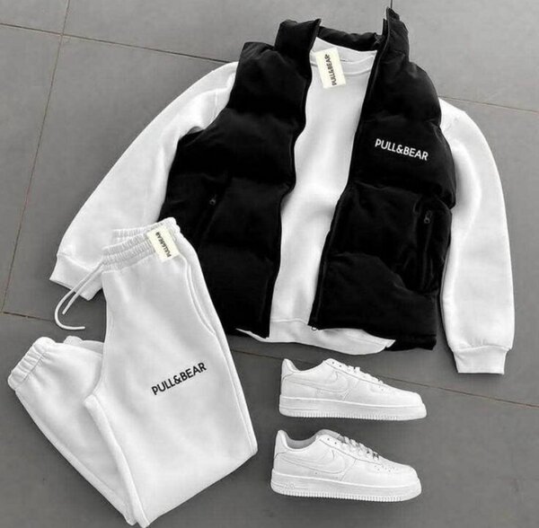 Pull&Bear vetement homme blanc et noir