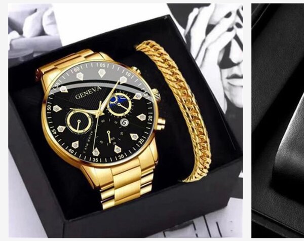 Montre homme dorée élégante