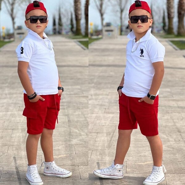 Short rouge pour enfant